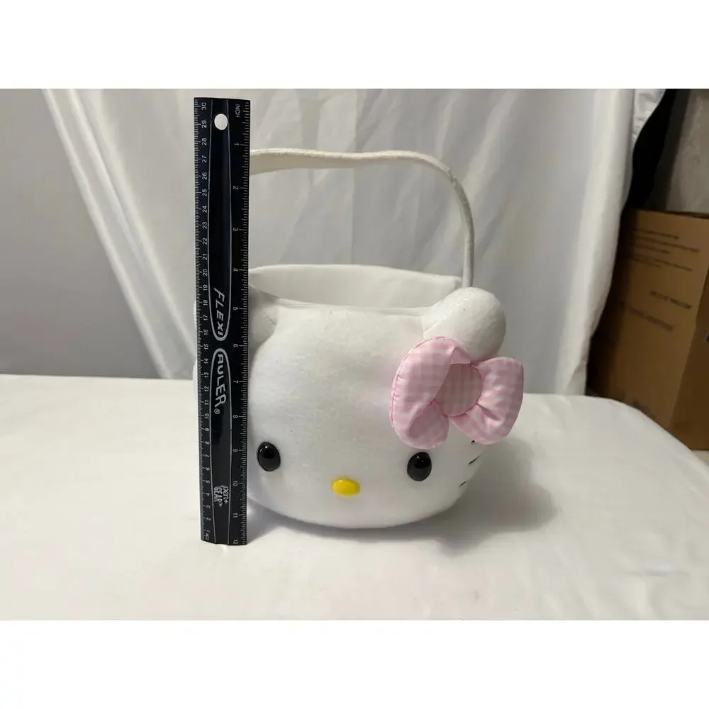 Hello Kitty Plush Basket Easter Gingham Pink Bow Tote Bag Sanrio 2025
